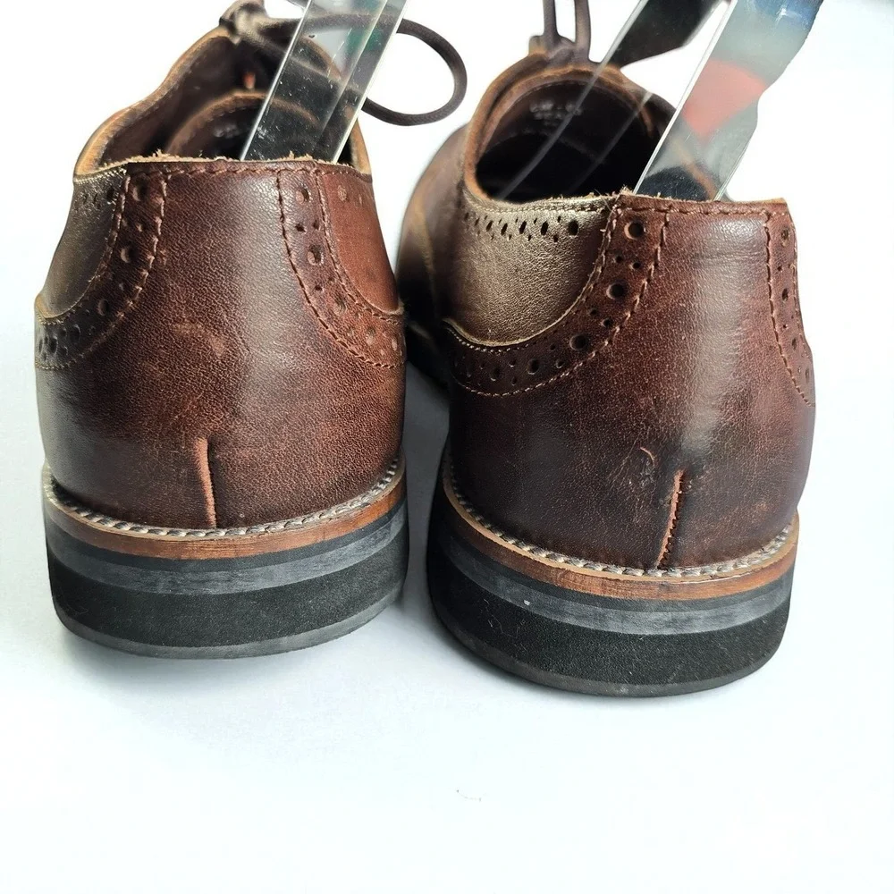Blackstone Mens Leather Oxford Dress Shoes Brown Brogue Size 10 (EU‎ 44) Cap Toe